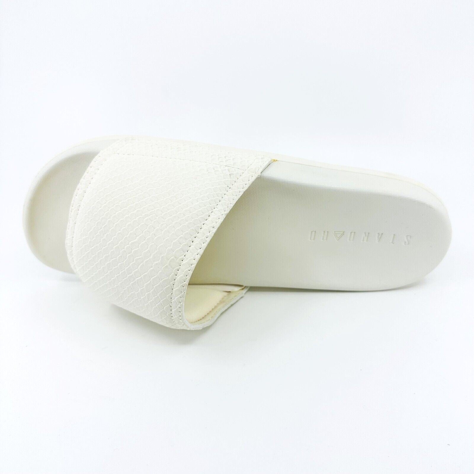 STNDRD Standard Los Angeles Monaco Snake White Womens Summer Slide Sandals