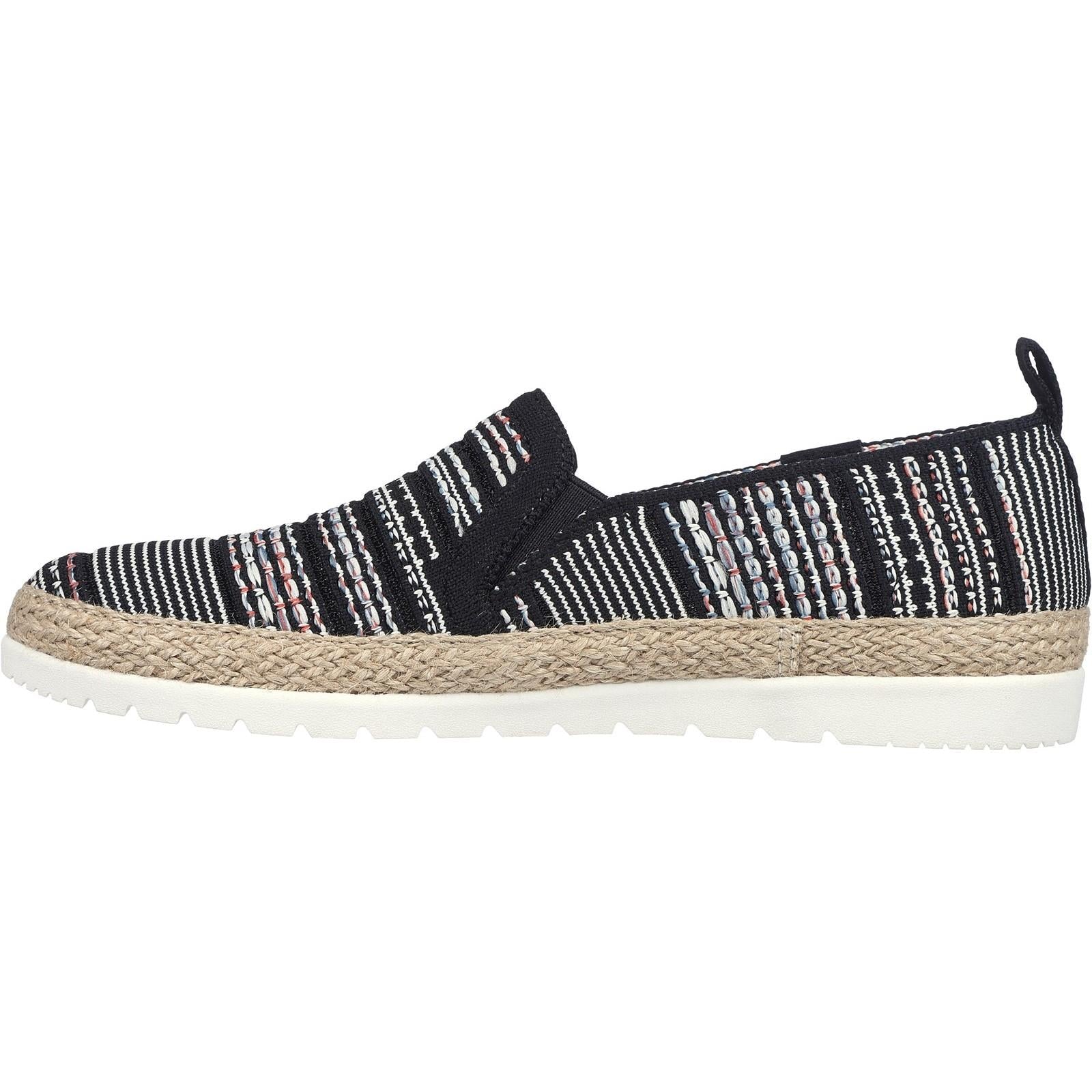 Women's Wide Fit Skechers 113982 Bobs Flexpadrille 3.0 Island Muse Espadrille Slippers