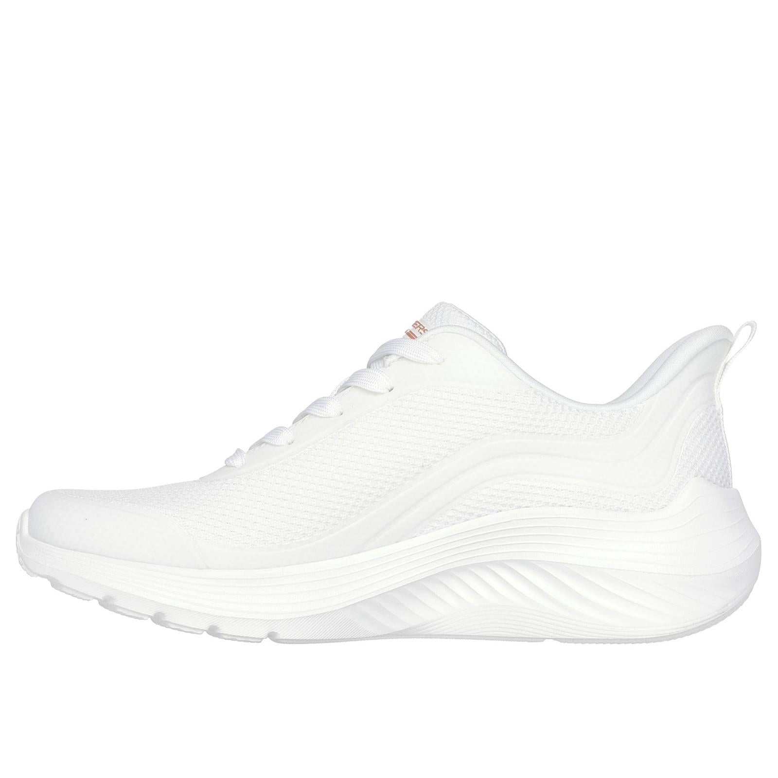 Women's Wide Fit Skechers 117483 Bobs Sport Squad Waves Still Wading Trainers