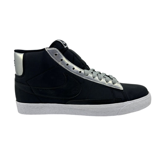Nike Blazer High Black Metallic Silver White Mens Athletic Sneaker