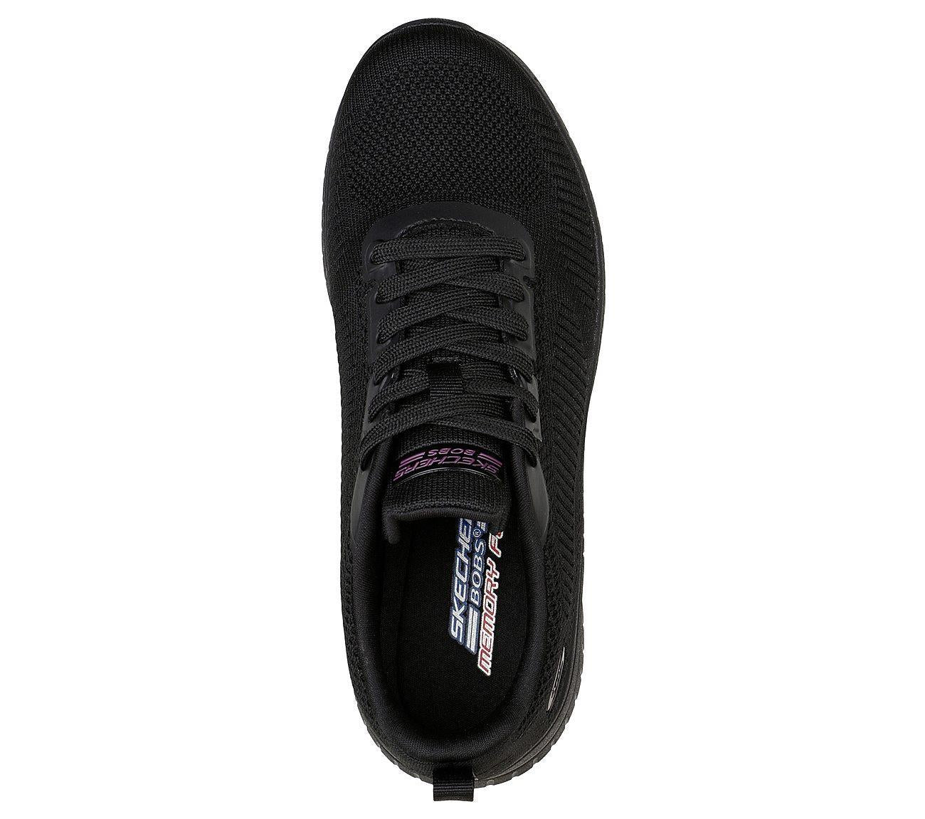 Women's Wide Fit Skechers 117209 Bobs Squad Chaos Face Off Vegan Trainers