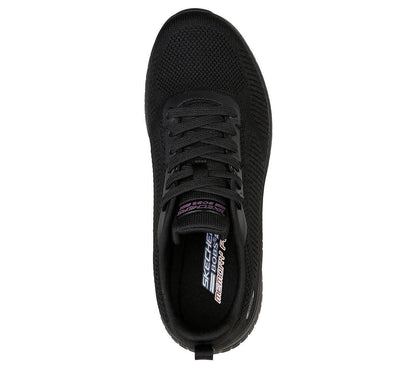 Women's Wide Fit Skechers 117209 Bobs Squad Chaos Face Off Vegan Trainers
