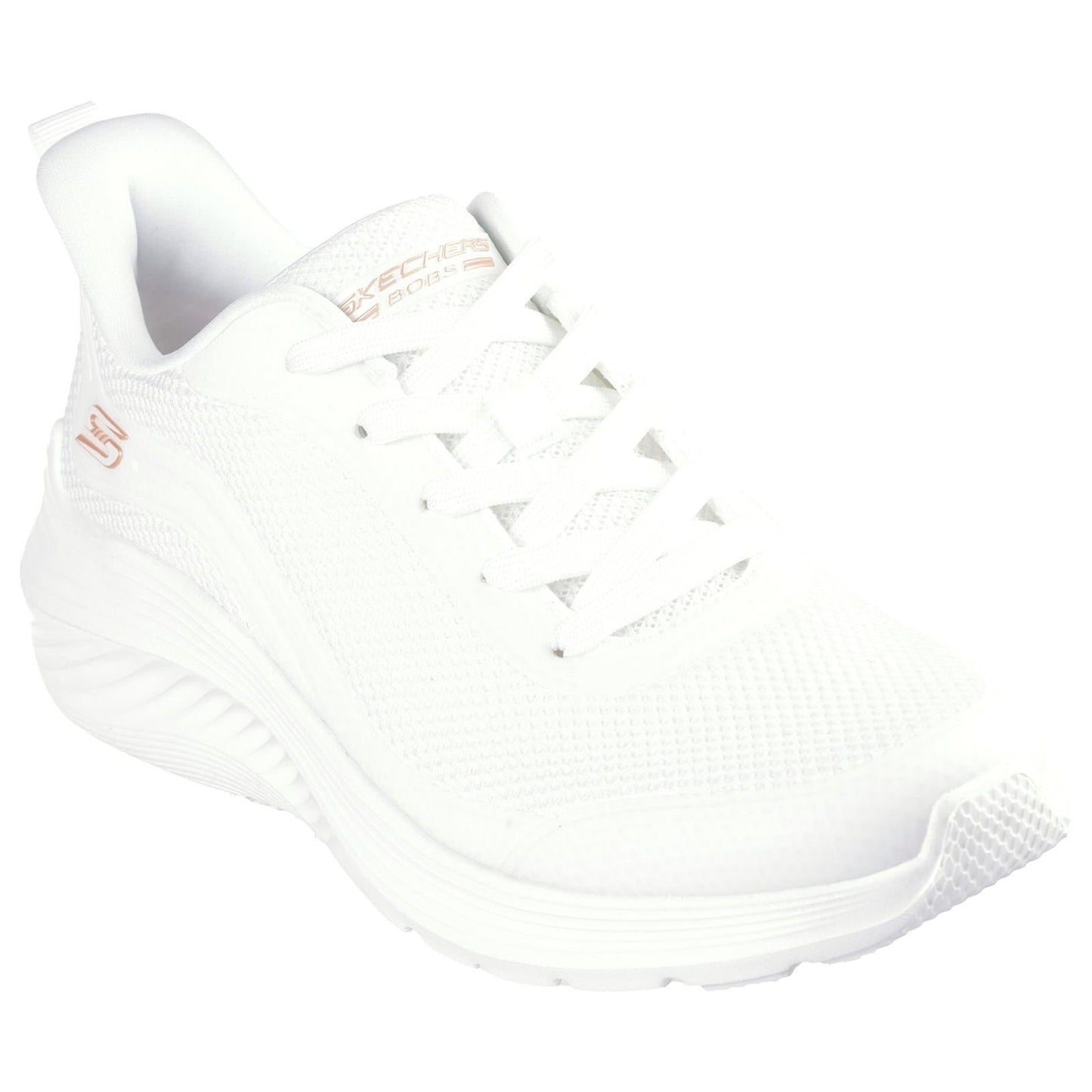 Women's Wide Fit Skechers 117483 Bobs Sport Squad Waves Still Wading Trainers