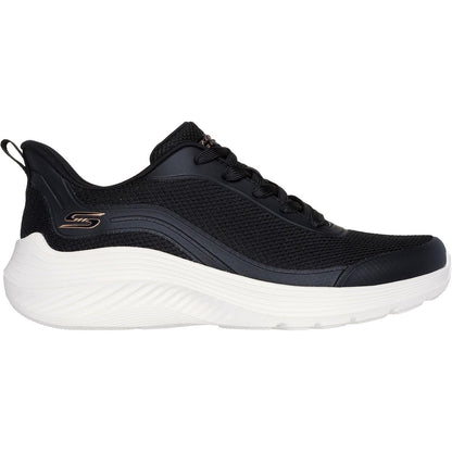 Women's Wide Fit Skechers 117483 Bobs Sport Squad Waves Still Wading Trainers