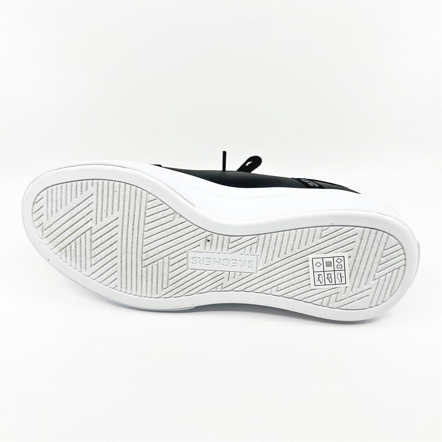 Skechers Cordova Classic New Reign Black White Womens  Slip On Sneakers