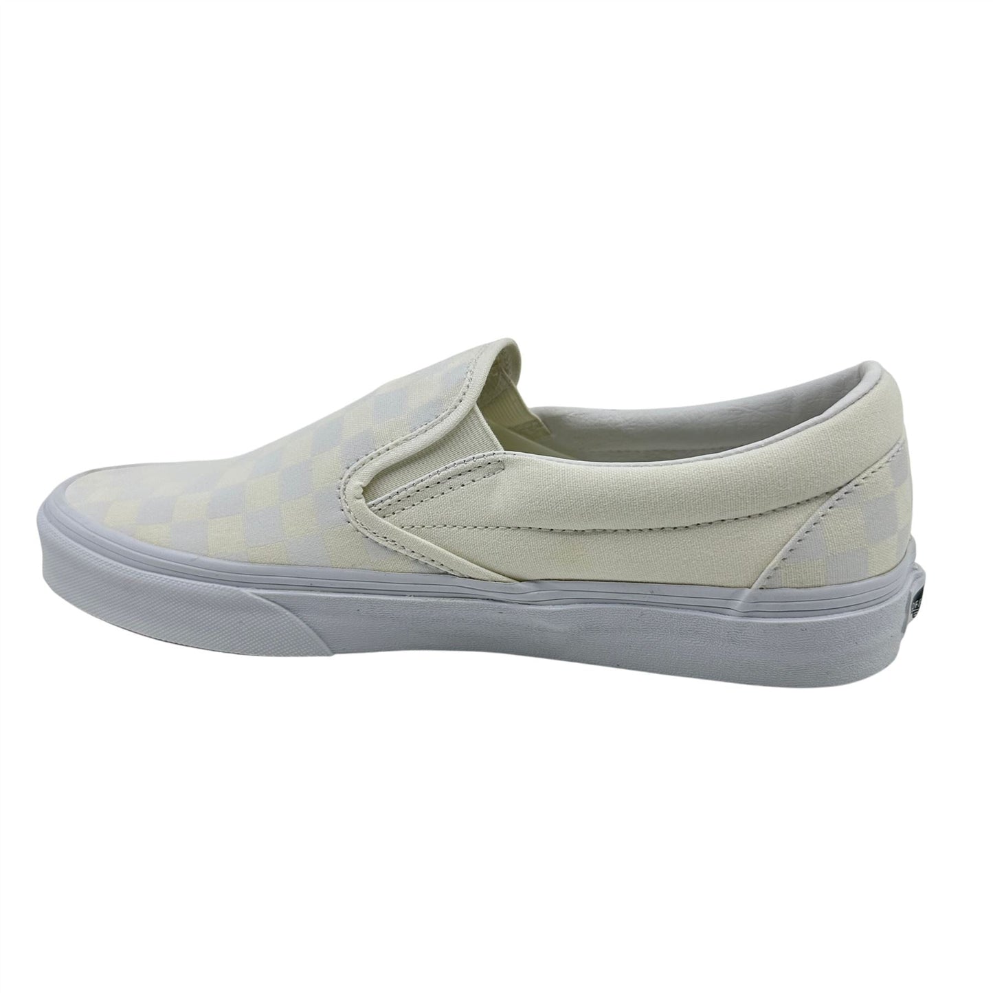 VANS Classic Slip On Checkerboard True White Womens Athletic Sneaker