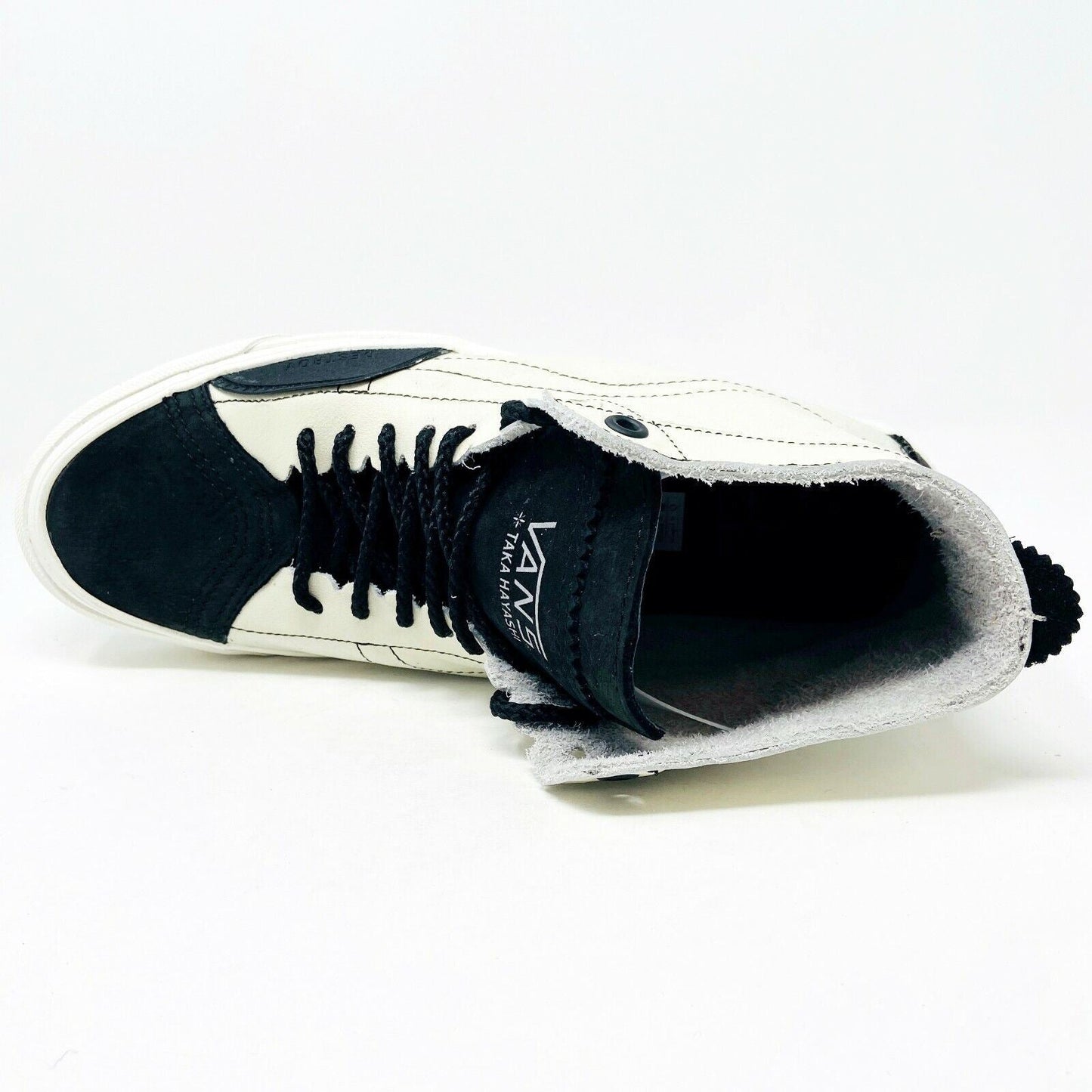 Vans Vault Taka Hayashi Sk8 Hi LX Black Marshmallow Mens Leather Sneakers