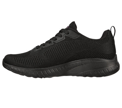 Women's Wide Fit Skechers 117209 Bobs Squad Chaos Face Off Vegan Trainers